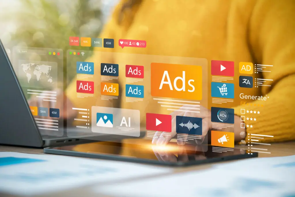 Illustration av digital annonsering som symboliserar SEM